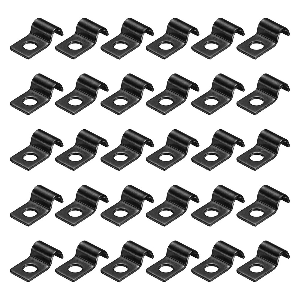 30Pcs 5mm Pipe Strap Carbon Steel Conduit Strap, Black