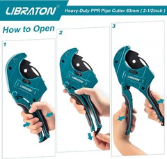 LIBRATON PVC Pipe Cutter 2-1/2&Prime;, PVC Cutter, Ratchet Pipe Cutter Tool | Improved