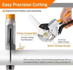 Ratchet PVC Pipe Cutter Heavy Duty, Cuts up to 2-1/2&Prime; (63Mm), Plastic Pipe Cutte