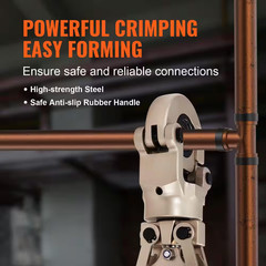 Copper Press Tool Kit, 1/2 In., 3/4 In., 1 In. Quick-Change Jaws, 360&deg; Rotatable