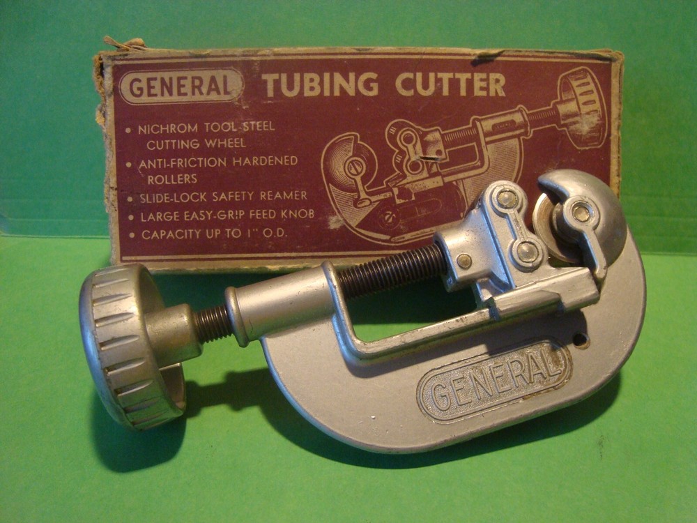 1960&rsquo;s General Hardware Mfg 120 Tubing Pipe Cutter w/Rollers Max Capacity 1&Prime; OD