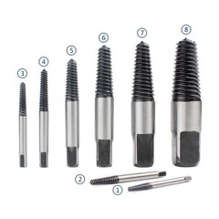 8pcs Damaged Screw Extractor Set &ndash; Broken Bolt & Pipe Remover Tool Kit