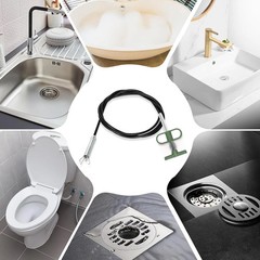 2-in-1 Drain Cleaning Tool Kit, 35&Prime; Flexible Plumbing Snake Grabber Tool with St