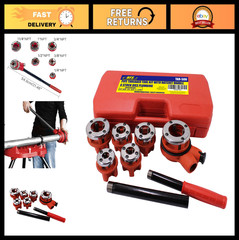Ratcheting Pipe Threader Kit &ndash; 6 Die Set for Easy Pipe Threading & Repair