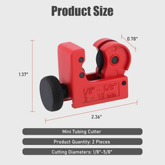 2 Pack Tubing Cutter, 1/8-Inch to 5/8-Inch Tube Cutter for Copper, Brass, Alumin