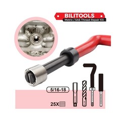 BILITOOLS 5/16-18 inch Thread Repair Kit, HSS Drill Helicoil Repair Kit SAE