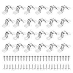 36Pcs 20mm(13/16&Prime;)304 Stainless Steel Rigid Pipe Strap with Screws, Silver