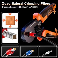 Self-Adjusting Ratchet Crimping Tool Kit for Insulated Ferrules &ndash; 0.25-10mm&sup2;
