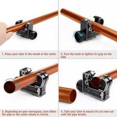 Free&Fast Copper Pipe Cutter Expander Drill Bit Tools Set Swaging Deburring Kit