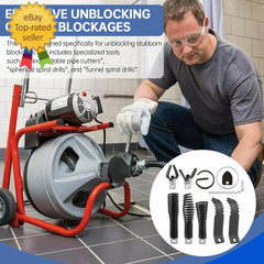 9Pcs Drain Auger Drill Attachment,Cutter and Auger Set,Drain Cleaner Combination