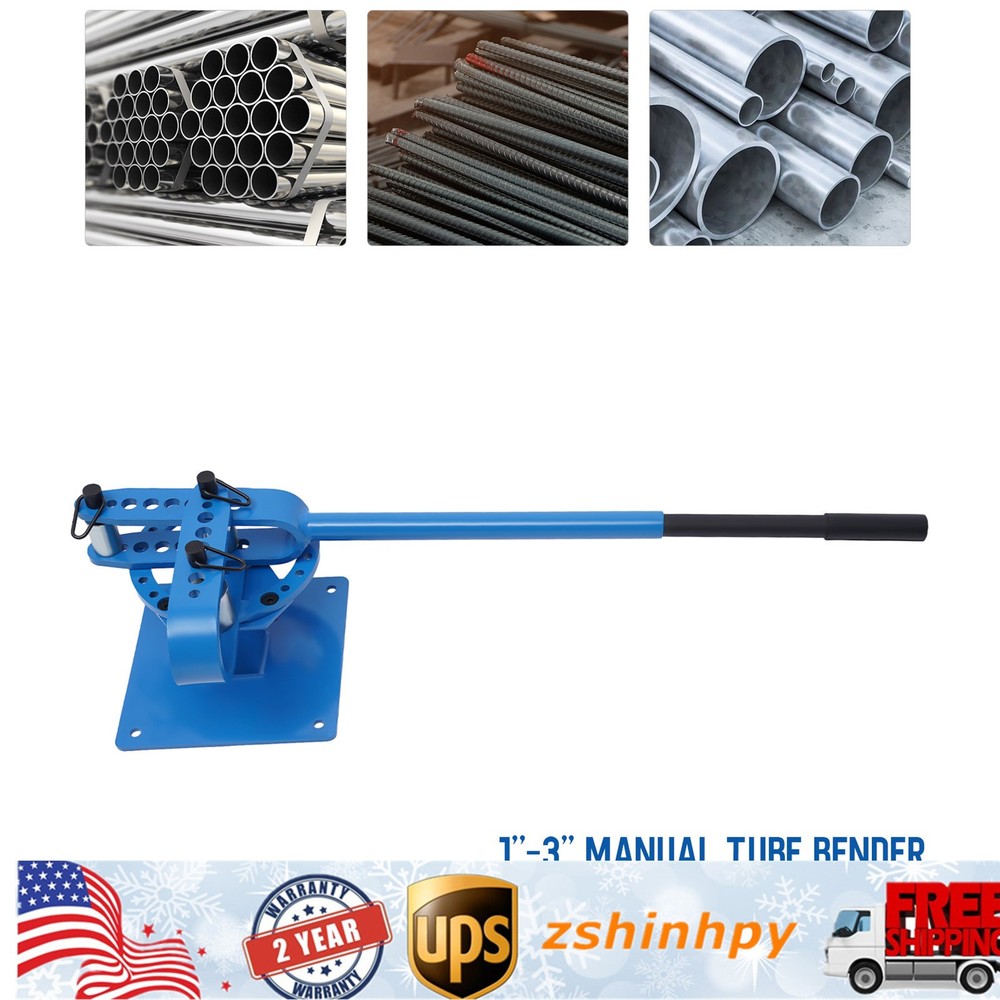 1-3&Prime; 7 Dies Metal Square Round Bar Bend Manual Metal Pipe Tube Steel Bender