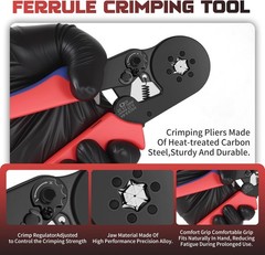 HSC8 6-6A Ratcheting Ferrule Crimper for 0.25-6mm&sup2;Cable End Sleeves | Wire Ferru