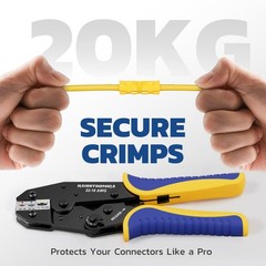 haisstronica Crimping Tool for Insulated 230 mm x 60 mm, Yellow,blue,red