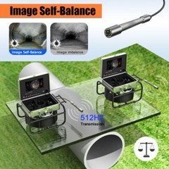 30M Sewer Camera Pipe Inspection Camera 512HZ Self Leveling Endoscope 9&Prime; DVR