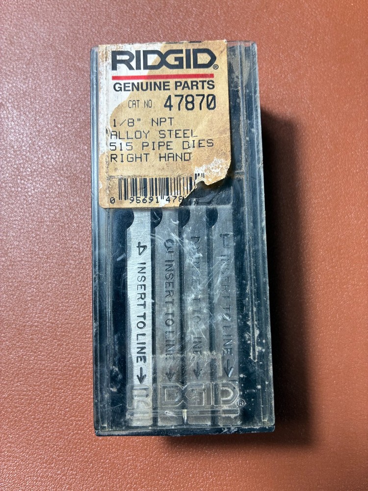 Ridgid 47870 1/8&Prime; NPT Alloy Steel 515 Universal Pipe Dies Set