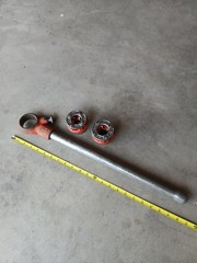Ridgid 00-R Pipe Threader Die Head Set 00R Threading Dies 1/2&Prime; 3/4&Prime; w Ratchet