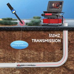 50m Sewer Camera Self Leveling Pipe Inspection Camera 512hz Signal 10&Prime; Monitor