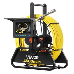 VEVOR Sewer Camera 164ft 4.3-inch Drain Inspection Camera IP68 Waterproof 6 LEDS
