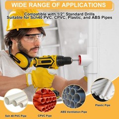 PVC Pipe Reamer Set, 9-Piece Fitting Saver for SCH40, Aluminum with 2 Blades, 1/