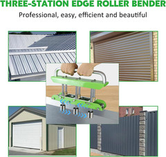 Three-Station Edge Roller Bender 0-90&deg;Bending Angle Adjustable for 29 to 22-Gaug