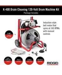 Ridgid 52363 K-400 Drain Cleaner Machine w/ 3/8&Prime; x 75ft Cable