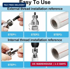 5 pcs Integrated Internal & External Pipe Threading Tool Kit with 1/2&Prime; 3/4&Prime; 1&Prime; D
