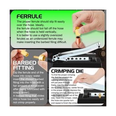 Heavy Duty Standard Hose Crimper, Hose Crimping Tool, with Ferrules (50PK) 0&hellip;.