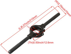 Metal 3.7Cm Dia 1.0&Prime; round Die Stock Holder Thread Tap Wrench Handle 20.5Cm