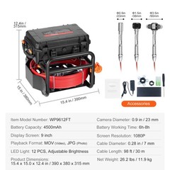 9&Prime; Sewer Camera 98 ft/30m Self-Leveling Drain Camera with 512Hz Transmitter