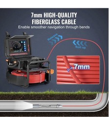 VEVOR Sewer Camera 165 ft/50m Self-Leveling Drain Camera with 10.1&Prime; Touchscreen