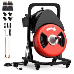 Heavy Duty 50FT 1/2In Drain Cleaner Machine Portable Sewer Auger 250W