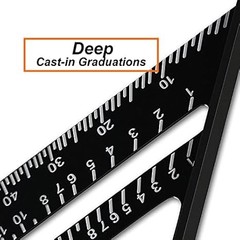 Mecurate 7&Prime; Rafter Square &ndash; Heavy-Duty Die-Cast Aluminum Tool for Carpentry