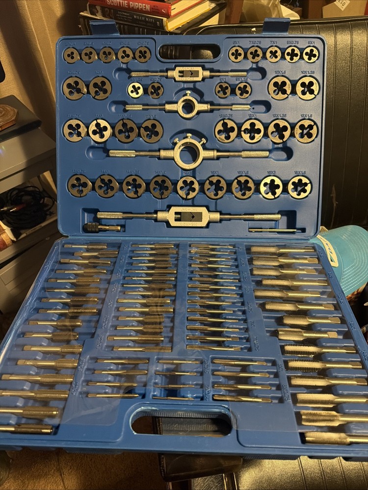ABN 110 Piece Large Tap and Die Set Metric Bolt and Pipe Rethreading Tool Kit