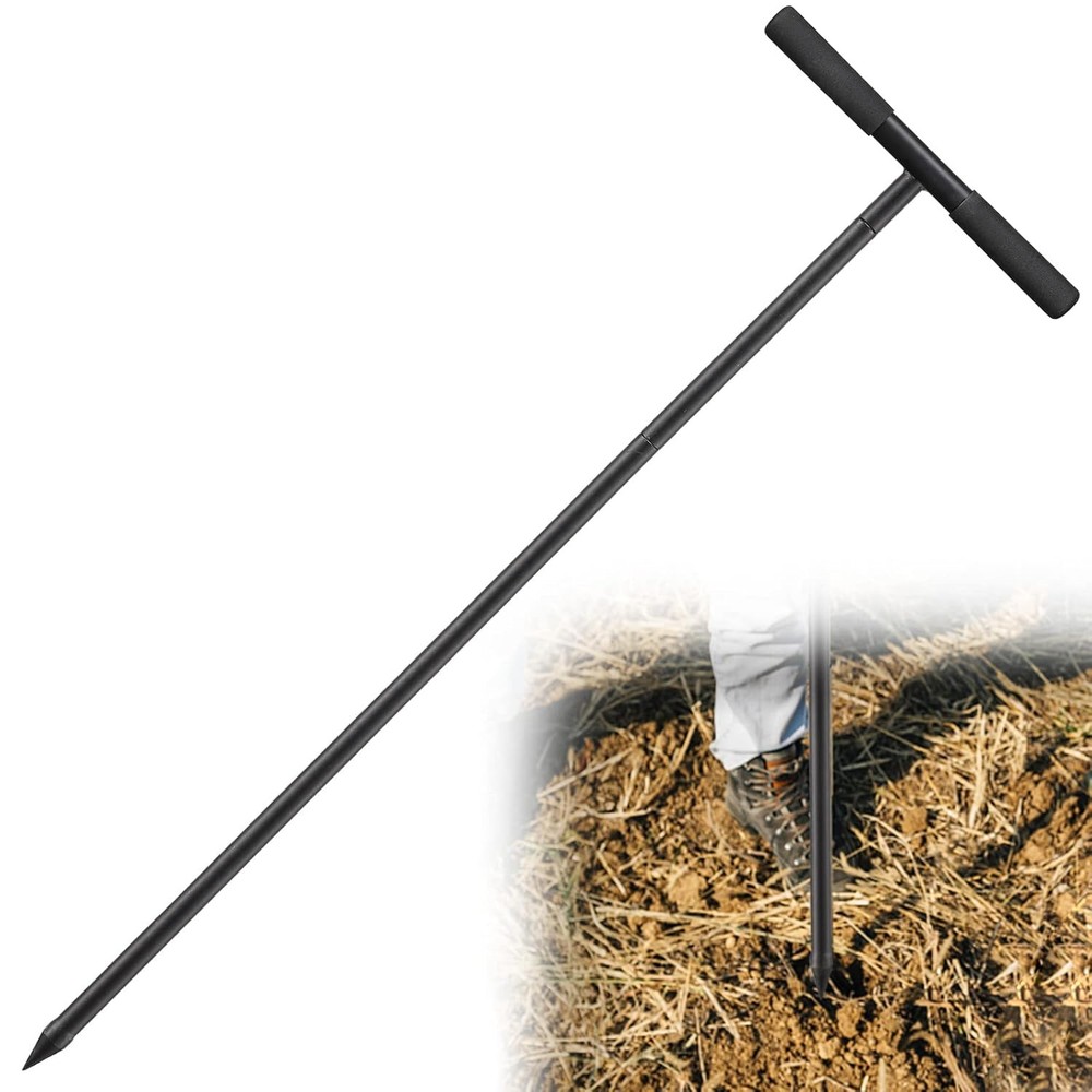 Metal Soil Probe Rod &ndash; Septic Tank Locator Tool with T Handle,32-48 Inch Adjusta