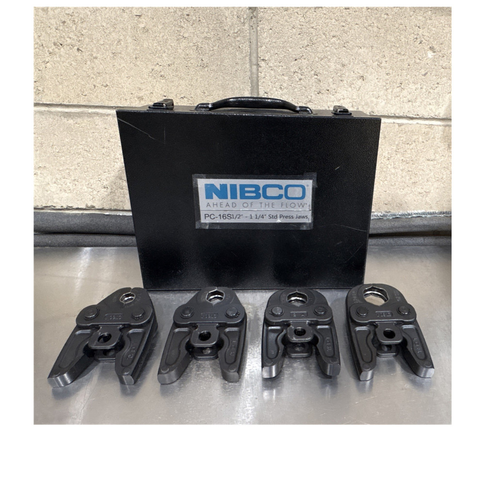 NIBCO PC-16S Press Tool Jaws Set, 1/2 in & 1 1/4 in Clamp Sizes, Carrying Case