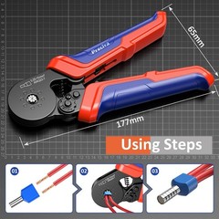 Octagonal Crimping Pliers Tool Kit with 1250PCS Single & Twin Ferrule Connectors