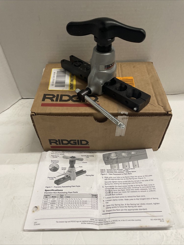 RIDGID 377 (41162) Non-Ratcheting Flare Tool for 37&deg; SAE Flares