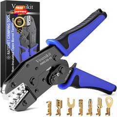Crimping Tool for Non-Insulated Open Barrel Terminals-AWG AWG 20-10, Blue