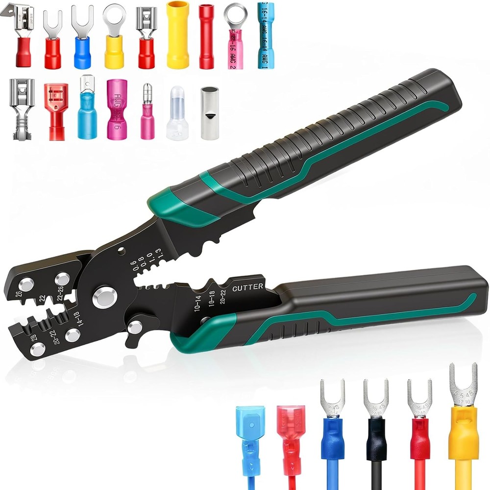 Multifunctional Crimping Pliers Tool with Stripper and Cutter for Wire Connectio
