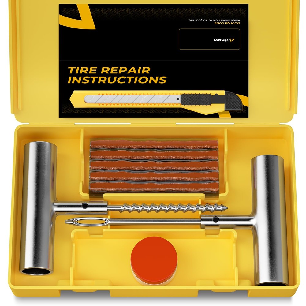Tire Repair Kit with Plugs Fix Punctures & Plug Flats with Ease Heavy Duty Flat