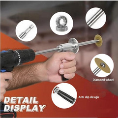 PVC Pipe Cutter Drill Attachment Inside Cutter w Diamond Grit Wheel and Handle