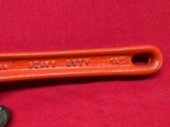 NYE Tool Heavy Duty Offset Pipe Wrench, 10&Prime;, 1&Prime; Capacity, Steel Vintage!