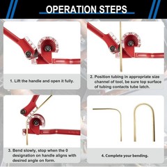 3 In 1 Tubing Bender, 0-180 Degrees Tube Bender Manual Pipe Bender Tool for 1/4