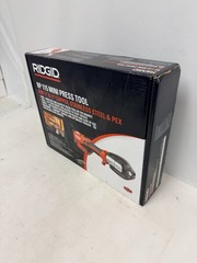 RIDGID RP 115 Mini Press Kit with 1/2&Prime; & 3/4&Prime; ProPress Jaws, Battery, & Charger