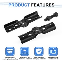 6 Sets Pipe Clamp Connector, 128 x 31mm End Rail Clamps Fit 1.1&Prime; OD, Black