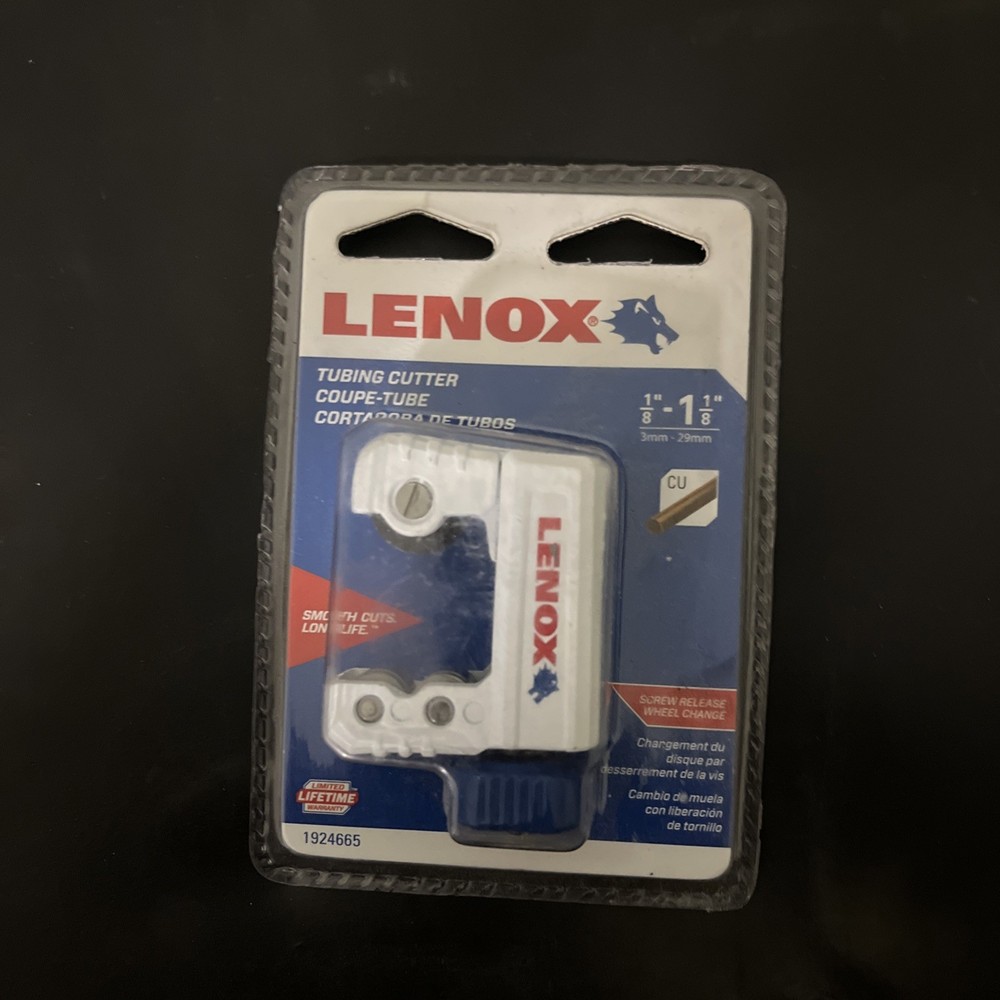 LENOX Tubing Cutter 1/8&Prime; &ndash; 1 1/8&Prime; Screw Release #1924665 New Factory Packaged