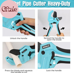 PVC Pipe Cutter, Cuts up to 2-1/2&rdquo;, Heavy-Duty Aluminum Ratchet Pipe Cutter Tool