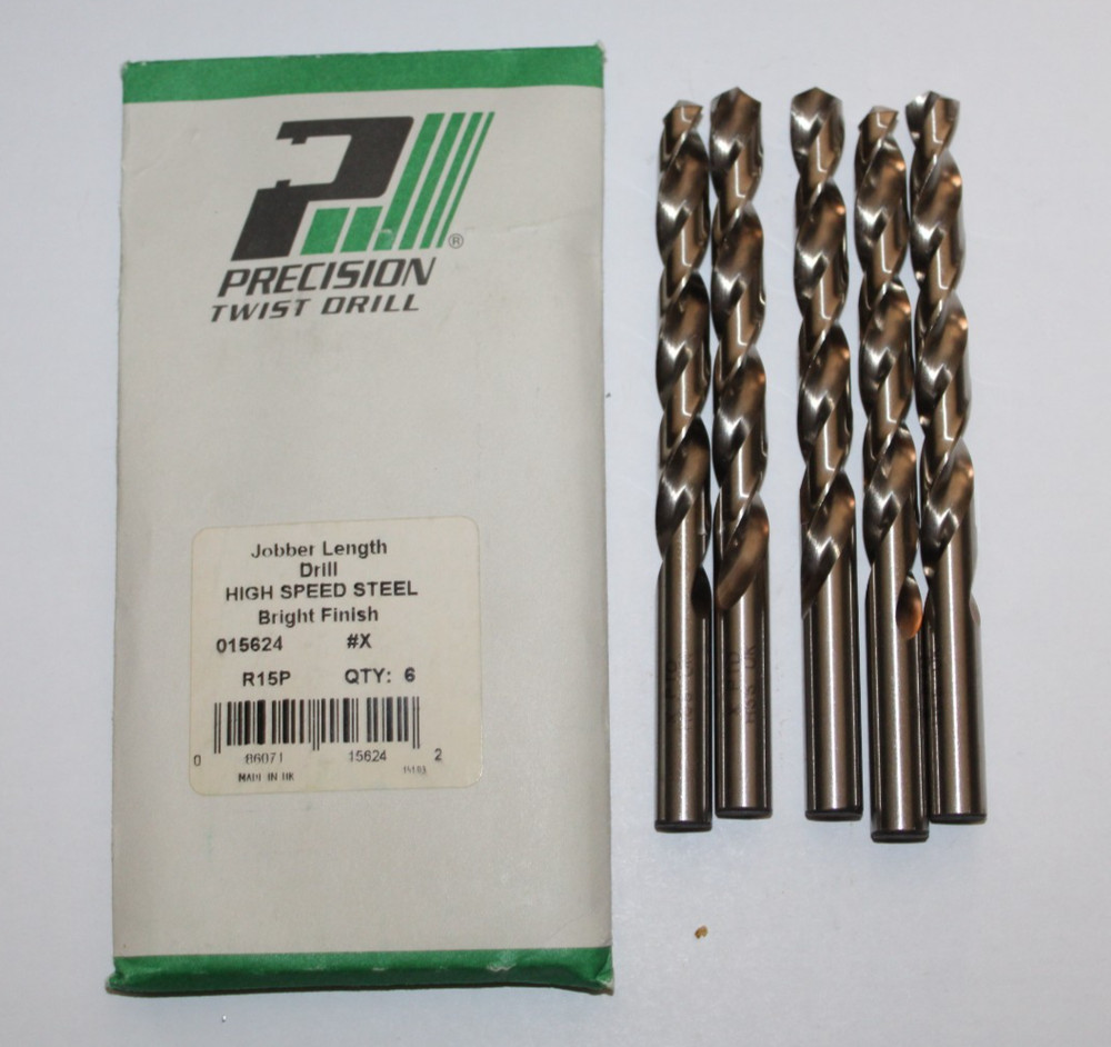 PRECISION TWIST DRILL 015624 X HSS JOBBER DRILL BIT 5 1/4&Prime;L &ndash; QTY OF 5 &ndash; NEW