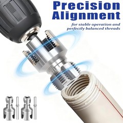 2-in-1 PVC Pipe Threader Kit with 1/2&Prime; & 3/4&Prime; Dies &ndash; Complete Dual Function I&hellip;