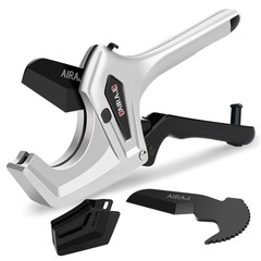 Heavy Duty Ratchet PVC Pipe Cutter &ndash; Cuts 3&Prime; Pipes, One-Click Blade Replacement,